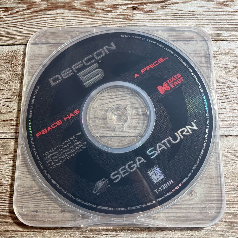 Defcon 5 (Sega Saturn, 1995) Disk Only
